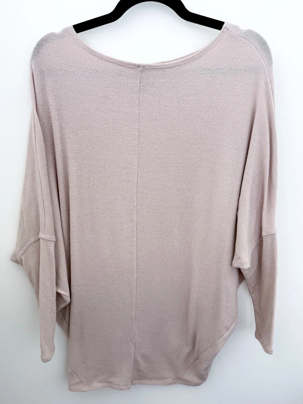 Jolie Blush Beige Dolman Sleeve Knit Top Oversized Boat Neck One Size - Picture 5 of 8